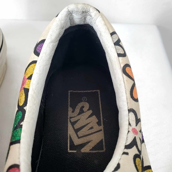 VANS Era Platform Sneakers Women Multicolor Glitter Daisies Rainbow Canvas 6.5US - Picture 10 of 14